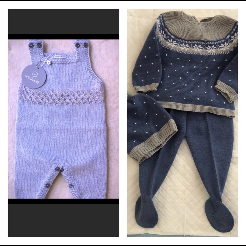 Two baby suits from Spain and England.
